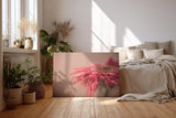 Sinus Art Wandbild 120x80cm Rosa Blüte im Vordergrund vor einfarbigem ruhigen Hintergrund – ästhetisch und dezent