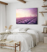 Paul Sinus Wandbild 120x80cm Lavendel Blumen Violett Lavendelfeld Abstrakt Kunstvoll