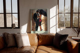 Paul Sinus Wandbild in 40x60cm City Lovers – romantische Stadtszene bei Regen mit elegantem Paar unter einem Regenschirm für stilvolle Raumgestaltung