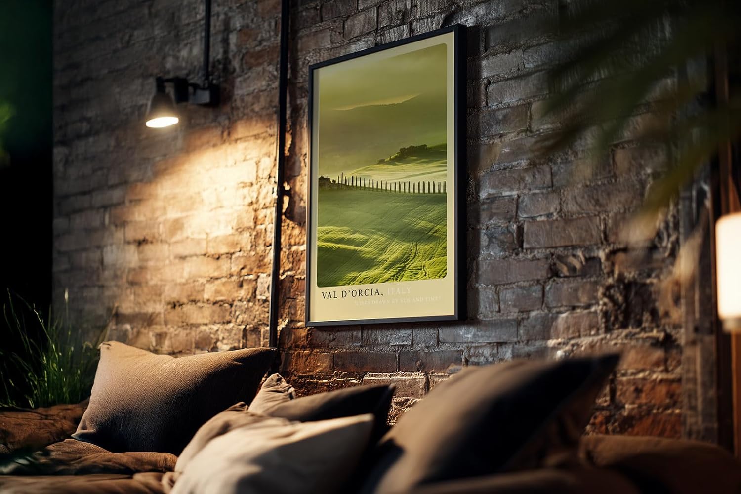 Paul Sinus Kunstdruck 40x60cm Val d'Orcia Italien toskanische Landschaft mit Zypressenallee bei Sonnenaufgang