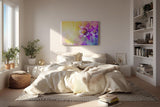 Sinus Art Wandbild 120x80cm Faszinierende Nahaufnahme einer violetten Blüte mit harmonischem Farbverlauf