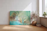 Sinus Art Wandbild 120x80cm Faszinierende Flussverzweigungen in türkisfarbenem Delta mit sandigen Uferformen