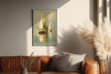 Paul Sinus Wandbild in 40x60cm The Golden Regatta – Segelboote im warmen Licht auf ruhigem Wasser
