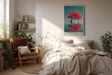 Paul Sinus Wandbild in 40x60cm The Red Silence – leuchtend roter Baum im Wasser mit Spiegelung, moderne Naturfotokunst