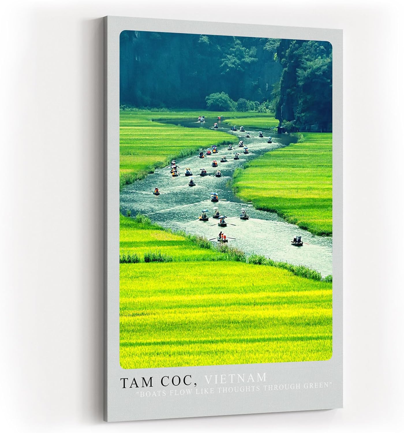 Paul Sinus Kunstdruck 40x60cm Tam Coc Vietnam Boote auf Fluss zwischen Reisfeldern – harmonische Naturreise