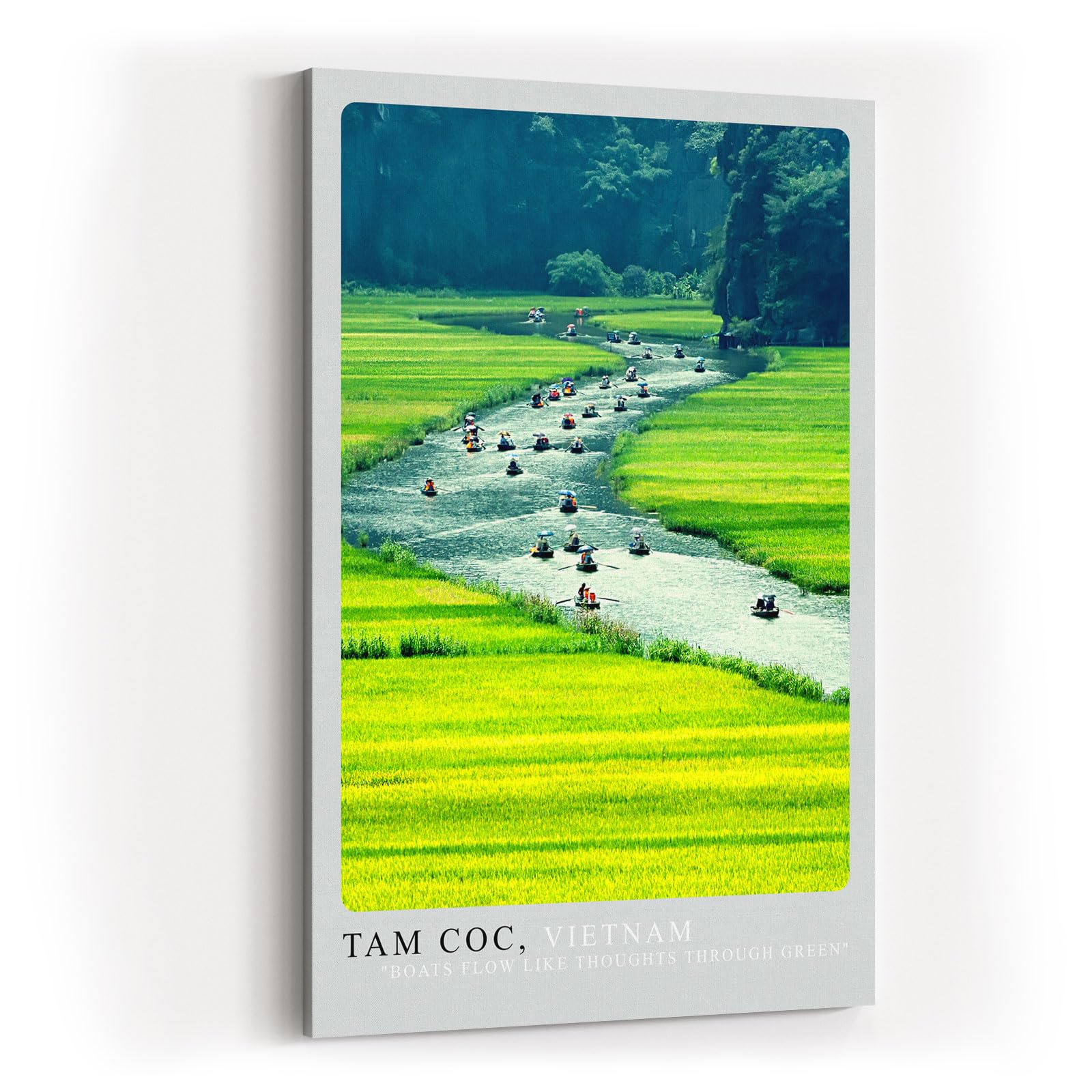 Paul Sinus Kunstdruck 40x60cm Tam Coc Vietnam Boote auf Fluss zwischen Reisfeldern – harmonische Naturreise