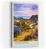 Paul Sinus Kunstdruck 40x60cm Padar Island Indonesien – tropische Insellandschaft mit Buchten und Bergen bei Sonnenaufgang