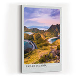 Paul Sinus Kunstdruck 40x60cm Padar Island Indonesien – tropische Insellandschaft mit Buchten und Bergen bei Sonnenaufgang