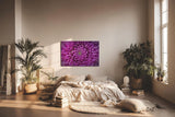 Sinus Art Wandbild 120x80cm Symmetrische Blütenarchitektur in kräftigem Violett mit ausdrucksstarker Mitte