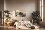 Sinus Art Wandbild 120x80cm Spektakuläre Aussicht auf die Bucht von Rio mit dem Zuckerhut im Licht der Abendsonne