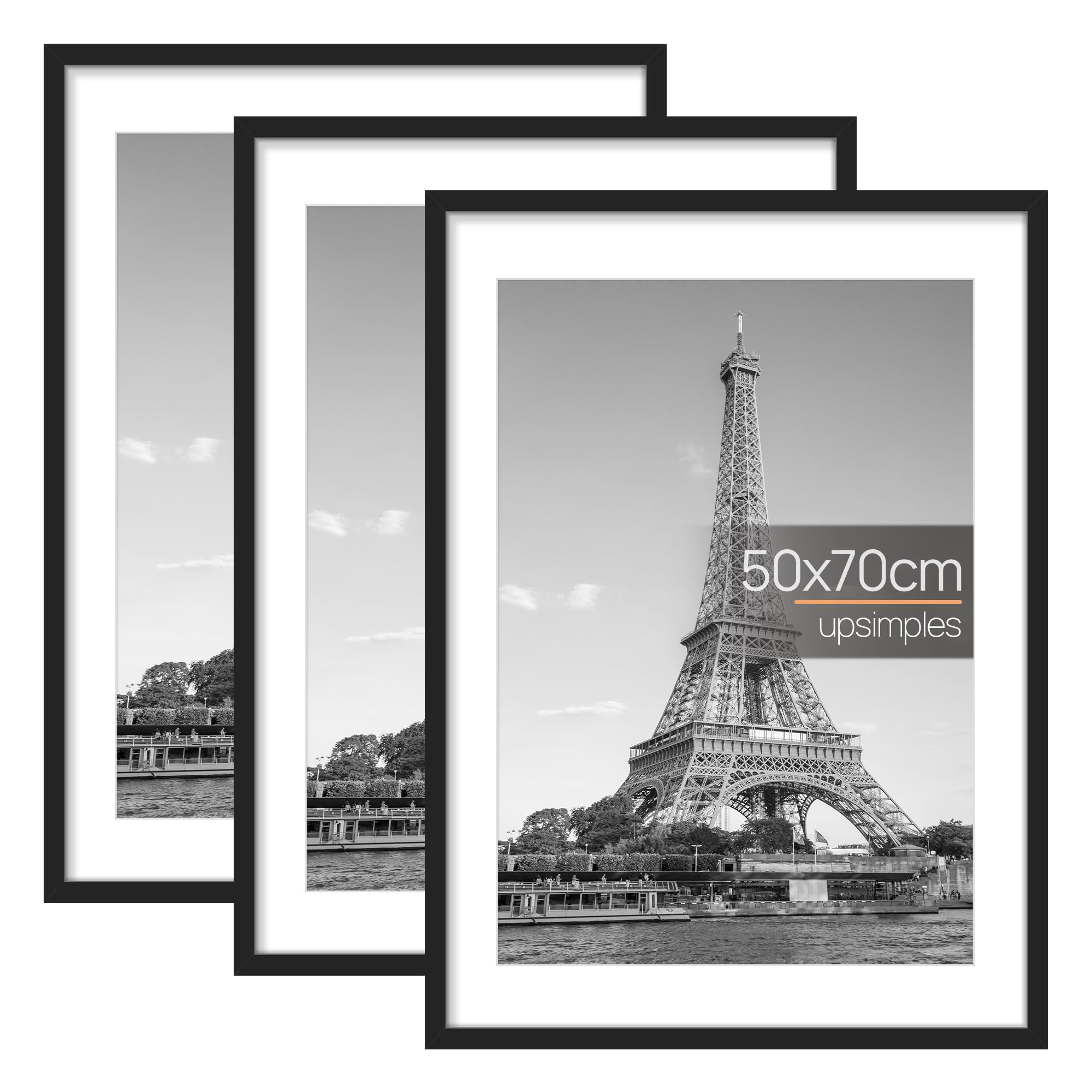 upsimples 3 Pack Bilderrahmen A4 Holz, Picture Frame Holz für Fotos, Bilder, Poster