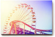 Sinus Art Wandbild 120x80cm Farbenfrohes Riesenrad mit Achterbahn im Vordergrund für nostalgische Dynamik