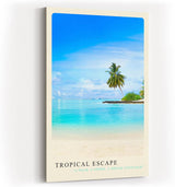 Paul Sinus Kunstdruck 40x60cm Tropical Escape mit Palmenstrand und türkisblauem Meer in der Karibik