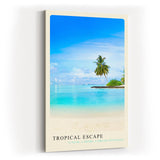 Paul Sinus Kunstdruck 40x60cm Tropical Escape mit Palmenstrand und türkisblauem Meer in der Karibik