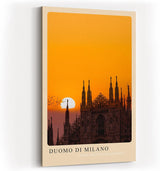Paul Sinus Kunstdruck 40x60cm Duomo di Milano – Der Mailänder Dom im Sonnenuntergang als Silhouette vor goldenem Himmel