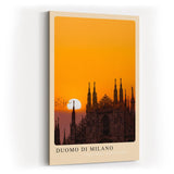 Paul Sinus Kunstdruck 40x60cm Duomo di Milano – Der Mailänder Dom im Sonnenuntergang als Silhouette vor goldenem Himmel