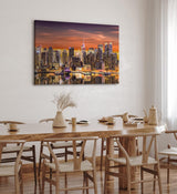 Paul Sinus Wandbild 120x80cm New York bei Nacht Wolkenkratzer Skyline