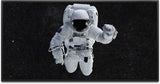 Astronaut im Weltall ca. 130x70cm Wandbild inklusive Schattenfugenrahmen schwarz - Panorama Leinwand Bild XXL Format Wandbilder Wohnzimmer Wohnung Deko Kunstdrucke