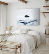 Paul Sinus Wandbild 120x80cm Meer Nebel Felsen Weiß Fotokunst Horizont Harmonisch