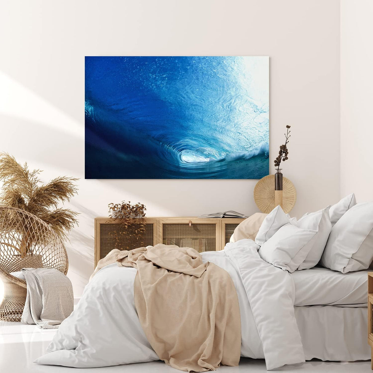 Paul Sinus Wandbild 120x80cm Welle von Innen Surfen Blau Ozean Meer Kunstvoll