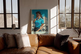 Paul Sinus Wandbild in 40x60cm Wonna Fly With Me mit charmanter Frau im Retro-Stil vor kleinen Flugzeugen für stilvolle Wandgestaltung