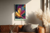 Paul Sinus Wandbild in 40x60cm Vibrant Whirl – Abstrakte Farbexplosion in dynamischen Wirbeln mit leuchtenden Gelb-, Rot-, Blauund Lilatönen