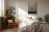 Paul Sinus Wandbild in 40x60cm Schwebende Silhouette in nebliger Landschaft mit minimalistischem Horizont