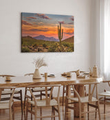Paul Sinus Wandbild 120x80cm Mexikanische Landschaft Kaktus roter Himmel Sonnenuntergang