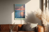 Paul Sinus Wandbild in 40x60cm Letztes Licht am Meer mit leuchtendem Sonnenuntergang und sanftem Wellenspiel