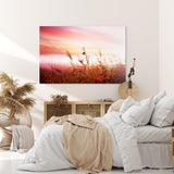 Paul Sinus Wandbild 120x80cm Weizenfeld Morgenröte Natur Feld Rosa Himmel