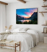 Paul Sinus Wandbild 120x80cm Alpen Alpensee Abends Sonnenuntergang Natur Berge