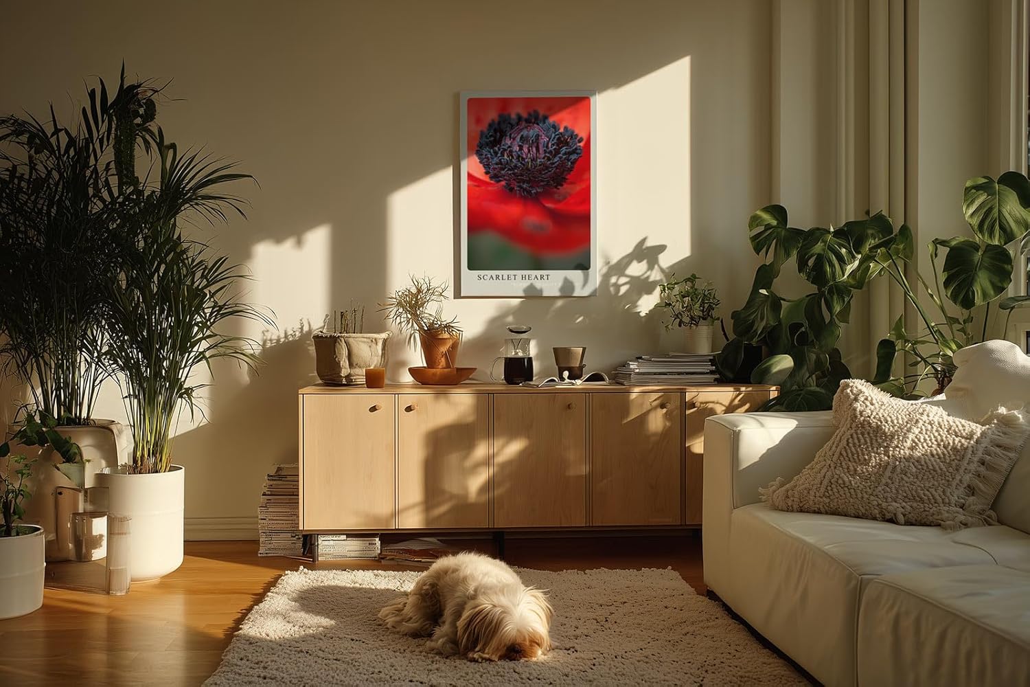 Paul Sinus Kunstdruck 40x60cm Scarlet Heart – Mohnblume in Makroaufnahme mit intensivem Rot und schwarzem Zentrum