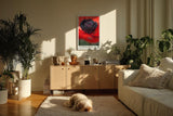 Paul Sinus Kunstdruck 40x60cm Scarlet Heart – Mohnblume in Makroaufnahme mit intensivem Rot und schwarzem Zentrum