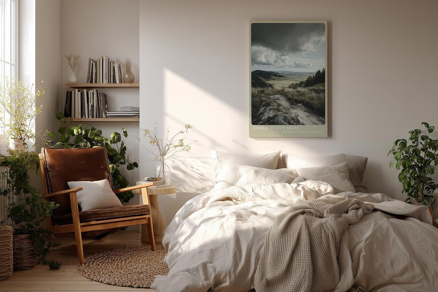 Paul Sinus Wandbild in 40x60cm dramatische Landschaft unter schweren Wolken – stimmungsvolles Naturmotiv für ausdrucksstarke Raumgestaltung