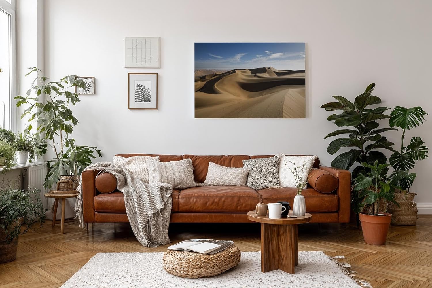 Sinus Art Wandbild 120x80cm Geschwungene Dünen mit feinem Schattenverlauf – minimalistische Naturkraft pur