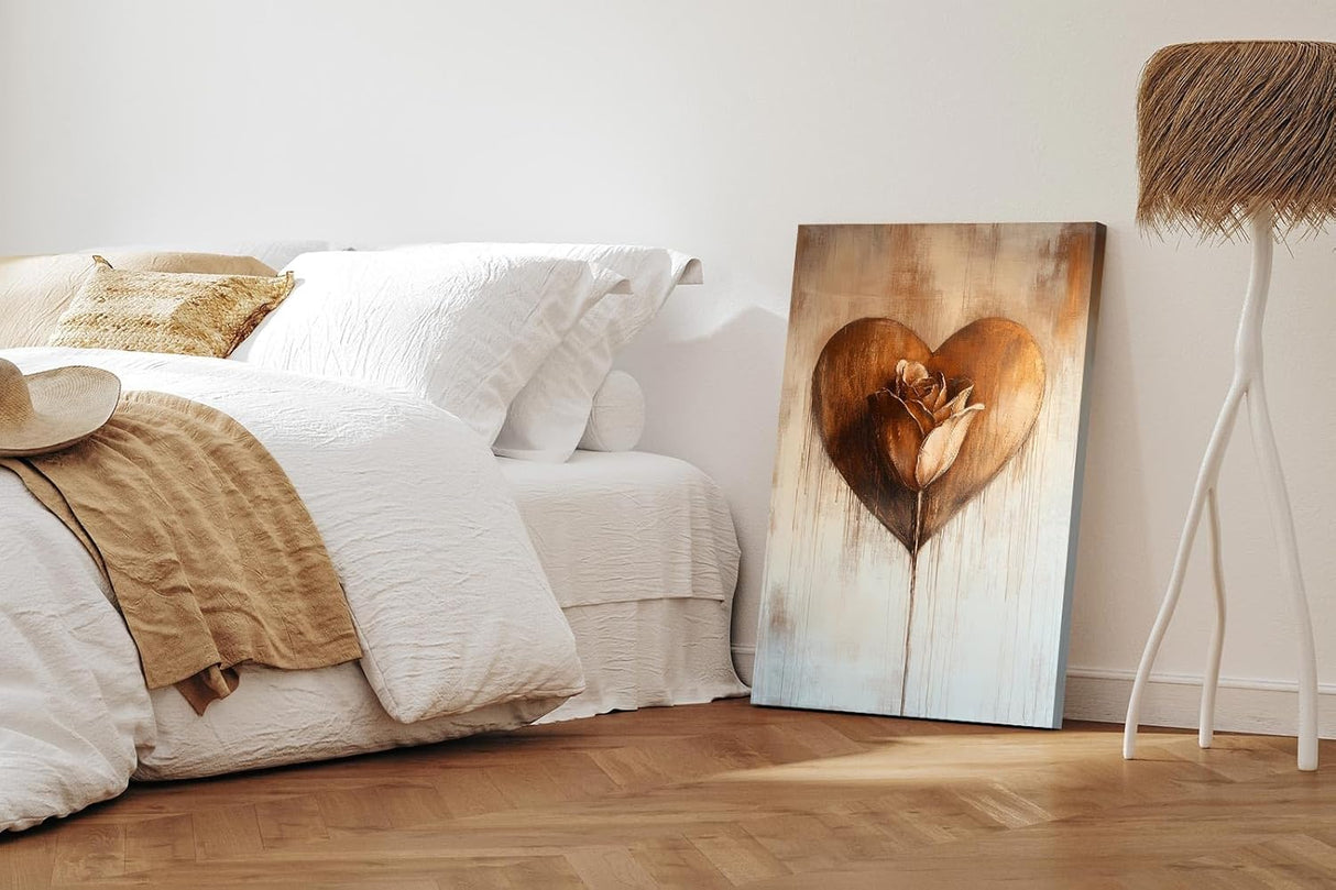 Paul Sinus 60x90cm Wandbild Herzensrose in Kupfer – Ausdrucksvolle Wandkunst mit stilisierter Blume