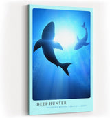 Paul Sinus Kunstdruck 40x60cm Hai Meer Unterwasser Silhouette Jäger Ozean Deep Hunter