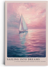 Paul Sinus Leinwandbild 40x60cm verträumte Segelboot-Szene mit malerischem Himmel und sanften Pastellfarben, beruhigende Wandkunst