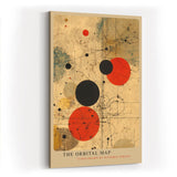Paul Sinus Wandbild in 40x60cm The Orbital Map – Abstraktes Spiel aus roten und schwarzen Kreisen auf beigem Hintergrund mit feinen Linien wie unsichtbare Kräfte
