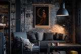 Paul Sinus Wandbild in 40x60cm The Moon Dress Elegante Frau in goldenem Kleid vor Mondsichel auf schwarzem Hintergrund
