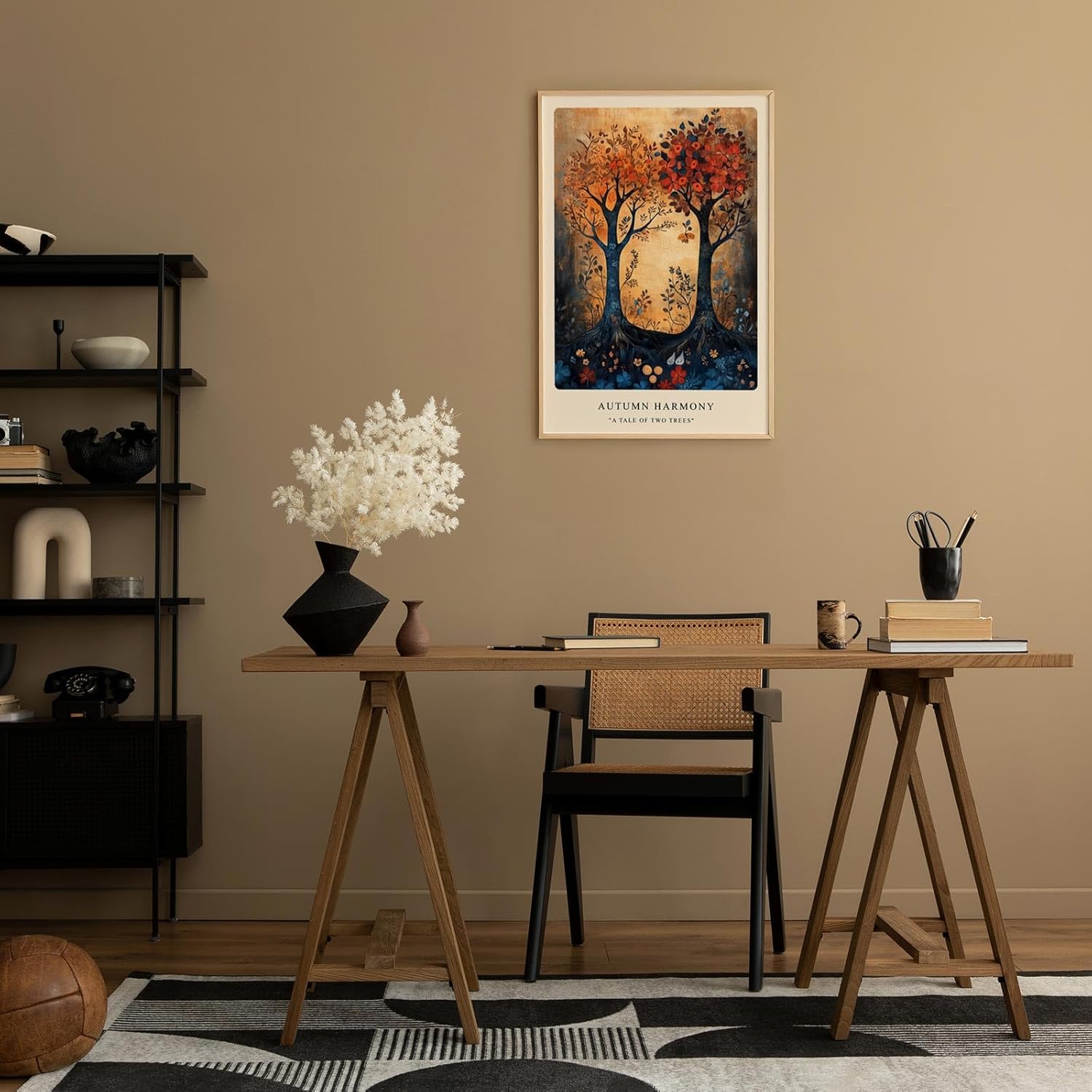 Paul Sinus Leinwandbild 40x60cm Leinwandbild Herbst Bäume Natur Kunst harmonische Farben magische Atmosphäre goldene Herbstpracht stilvolle Dekoration