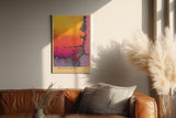 Paul Sinus Wandbild in 40x60cm Burning Layers Abstrakte Nahaufnahme einer farbintensiven, verwitterten Oberfläche in Gelb-, Orangeund Pinktönen
