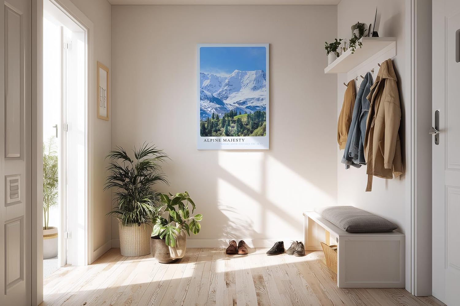 Paul Sinus Kunstdruck 40x60cm Alpine Majesty Schneebedeckte Alpenlandschaft Where Snow Touches the Sky