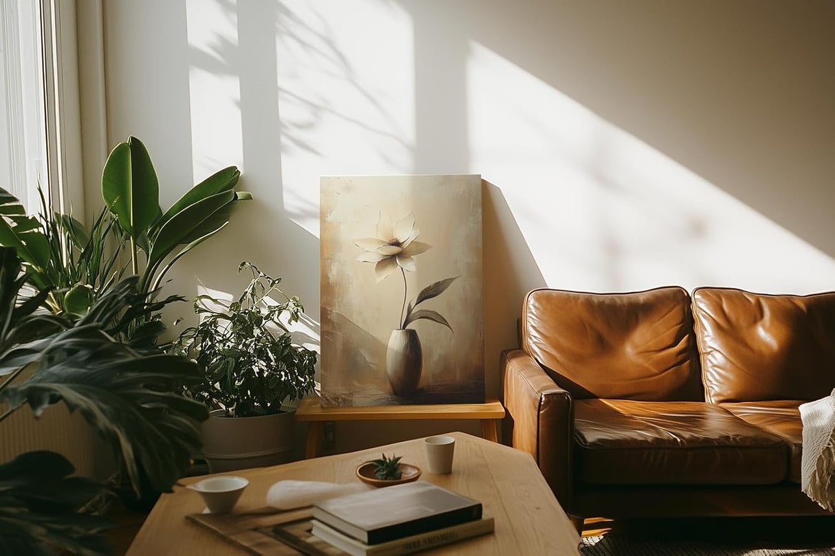 Paul Sinus 60x90cm Wandbild Pure Eleganz – Ausdrucksvolle Blume in Vase als stilvolles Highlight für florale Wandgestaltung