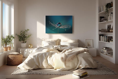 Sinus Art Wandbild 120x80cm Zauberhaftes Motiv mit spiegelnden Tropfen und weichen Farben für moderne Ästhetik