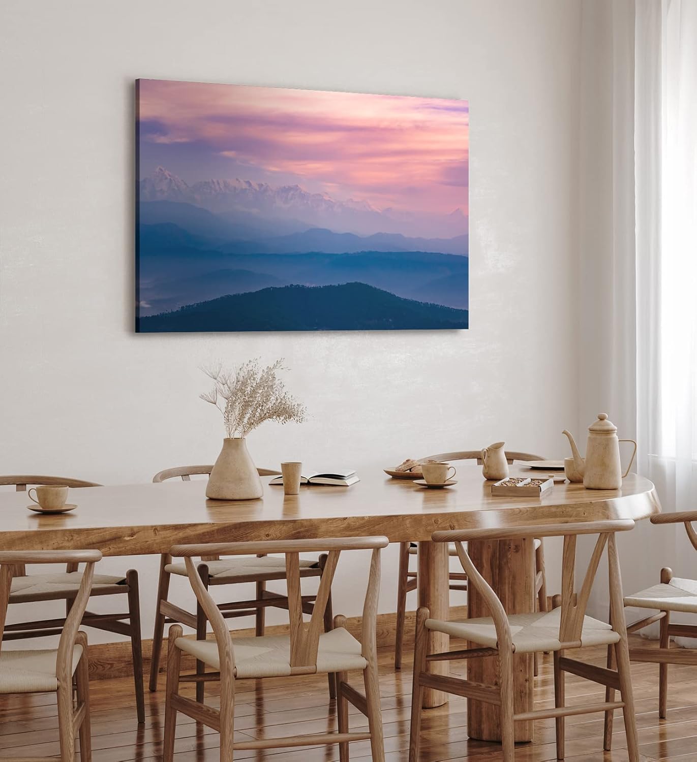 Paul Sinus Wandbild 120x80cm Berge Gebirge Bergkette Himmel Wolken Sonnenuntergang