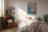 Paul Sinus Wandbild in 40x60cm Letztes Licht am Meer mit leuchtendem Sonnenuntergang und sanftem Wellenspiel