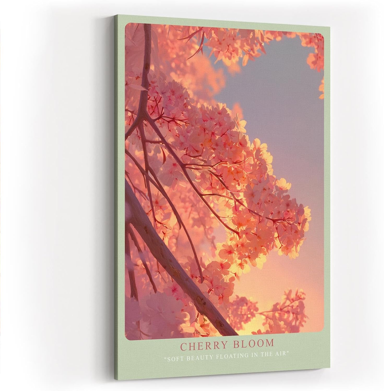 Paul Sinus Wandbild in 40x60cm Cherry Bloom – zarte Kirschblüten im sanften Abendlicht in romantischer Farbgebung