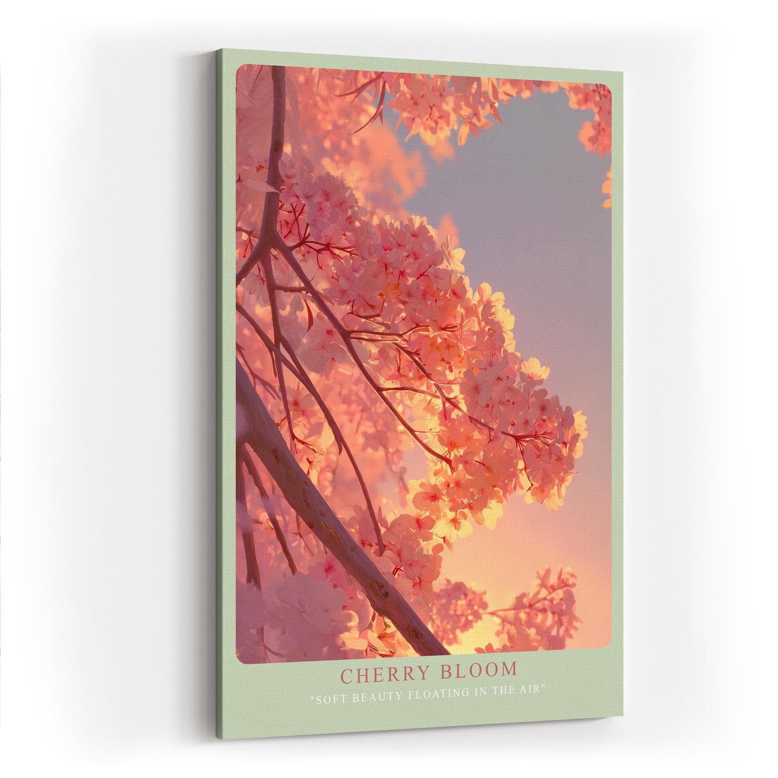 Paul Sinus Wandbild in 40x60cm Cherry Bloom – zarte Kirschblüten im sanften Abendlicht in romantischer Farbgebung