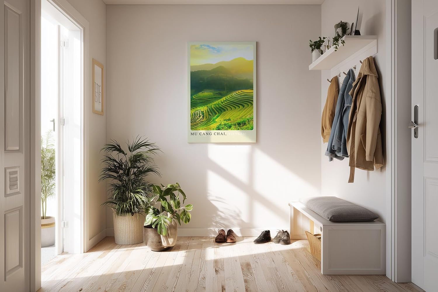 Paul Sinus Kunstdruck 40x60cm Mu Cang Chai – leuchtende Reisterrassen im Sonnenlicht in Vietnam